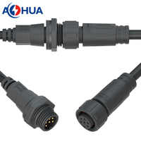 Connecteur Étanche M16 9 Broches Mâle-Femelle pour Câble de Signalisation, Montage sur Panneau, Prises Électriques PA66 CE ROHS