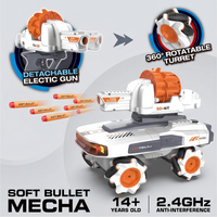 Tank télécommandé RC avec fonctions de tir à l'eau et à balles souples, lumières LED à double jet, télécommande 2.4G, jouet pour enfants et adultes
