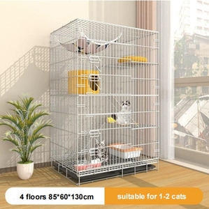 กรงแมวแบบพกพาพับได้ถอดออกได้กรงแมวสำหรับสัตว์เลี้ยงขนาดใหญ่ในร่มและกลางแจ้งสวยงามพร้อมล้อ - Product Image 6