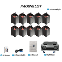 Projecteurs LED sans Fil RGBWA+UV 6*18W sur Batterie, Rechargeables pour KTV, Mariage, Soirée DJ, Scène avec Flight Case