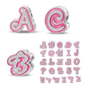 Vente en gros Lettre Pendentif Bijoux Perles pour la Fabrication de Bijoux Bracelet Charmes Cuivre Plaqué Argent Sterling 925 26 Alphabet Métal - Product Image 1