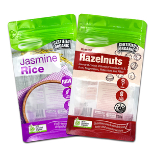 Tùy chỉnh in cấp thực phẩm PE + PE Túi đáy phẳng có thể tái chế Túi Mylar trong suốt Túi đáy phẳng Gạo Ngũ cốc bao bì túi - Product Image 1