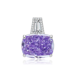 Joyería más vendida: Conjunto de collar y anillos de cobre con circonita cúbica morada de 10*16 mm con diamantes de alto contenido de carbono para mujer - Product Image 6