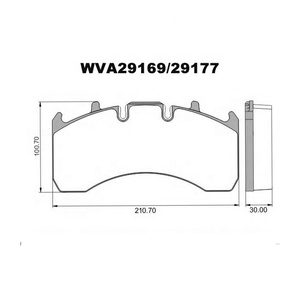 Antec Xe Tải xe buýt phần phanh miếng đệm bpw Xe Tải xe buýt CV phanh Pad wva29177 phanh Pad wva29177 29169 với ECE R90 sử dụng cho Renault Volvo - Product Image 2
