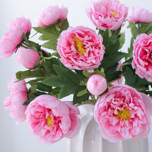 Fleurs de pivoine artificielles en soie à 3 têtes, haute simulation, accessoires de décoration pour mariage et maison - Product Image 2