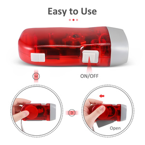 3 LED Hand Crank Đèn pin mạnh mẽ Pin hoạt động <span class=keywords><strong>Torch</strong></span> cho trường hợp khẩn cấp Cắm Trại Đi Bộ Đường Dài Ngoài trời bền ABS nhựa màu xanh lá cây IP54 - Product Image 3