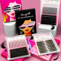 Cils en grappe individuels DIY ultra-légers et doux en fibres fines PBT imitation vison, réutilisables, multi-densités, portables pour le voyage
