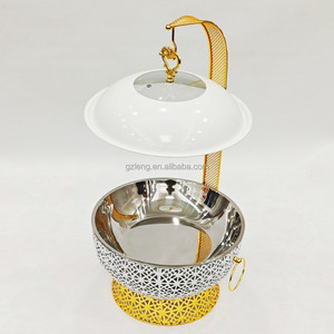 Recipiente para Calentar Comida a Gas de Acero Inoxidable Duradero con Tapa Colgante, Capacidad de 8L, Color Blanco, <span class=keywords><strong>Royal</strong></span> <span class=keywords><strong>Deluxe</strong></span>, para Buffet, Catering, Banquetes y Fiestas - Product Image 3