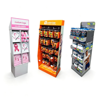 Étagère d'exposition en carton pliable et recyclable sur mesure pour chaussettes de bébé, écharpes, cols et t-shirts