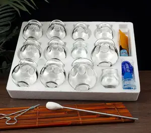 Glazen Cupping Cup 12 Of 14Set Foam Box Verpakking Met Gratis Gratis Accessoires