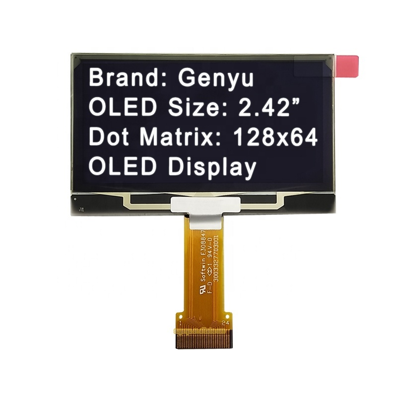 White Rectangular Oled 128X64 Oled Display 2 4 Spd0301 24Pin Parallel Spi I2C Socket Fpc 12864 2.42 Oled Panel
