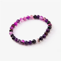 Bracelet en perles d'agate naturelle de haute qualité, rayé, tendance, accessoire ODM pour cadeau, vente chaude, directement de l'usine