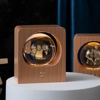 Lampu LED Bola Foto 60mm Dekorasi Rumah Hadiah 3D Laser Engraved Bola Kristal k9 Kosong Lampu Malam untuk Ulang Tahun Pernikahan Valentine