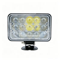 6Inch 45W 3000LM 6000K Rectangle LED Work Light 4D Lens IP68 Waterproof 12-48V High/Low Beam Switch Auxiliary Driving Lamp