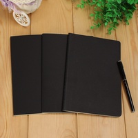Nuevo Bloc de Notas A5 de Color Sólido, Papel Negro, 40 Hojas, Encuadernación Francesa, Anudado a Mano, para Dibujar, Escribir Bocetos y Notas