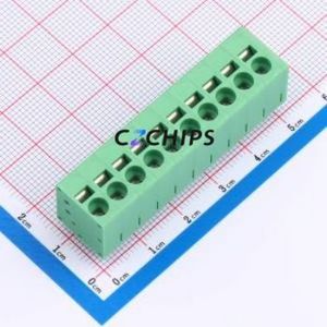 MX205V-5.0-10P-GN01-Cu-A Spring Terminal Block Through hole Component (THT),P=5mm Connector 1x10P 5mm Green Through Hole - Product Image 1