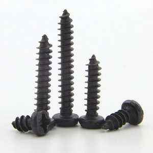 1000 piezas/bolsa Tornillo autorroscante de cabeza redonda cruzada de acero al carbono chapado en negro M1.2 M1.4 M1.5 M1.8 M2 M2.3 M3 M3.5 M4 M5 - Product Image 2