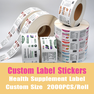 תוויות בקבוקים מותאמות אישית לתוספי תזונה, מדבקות בעיצוב אישי, מדבקות דבק מותאמות אישית לבקבוקי תרופות - Product Image 5