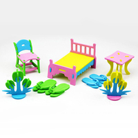 Jouets de jeu d'imitation en mousse EVA écologique 3D pour enfants - Chaise, table, canapé DIY multicolores, cadeaux