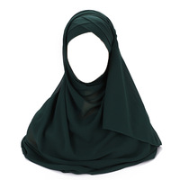 Nouvel ensemble hijab instantané Sharut en mousseline unie, prêt à porter, croisé sur le devant, pour toutes les saisons