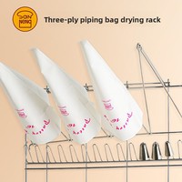 Sanneng Baking SN4242 Brosse à décapiner les douilles de pâtisserie, Gobelet doseur, Support de rangement, Égouttoir pour poches à douille, Organisateur de cuisine Chine