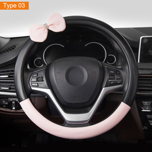 Super mignon Kawaii 38cm cuir Auto voiture SUV couverture de volant pour fille femmes quatre saisons universel - Product Image 5
