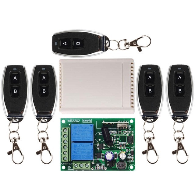 Universal Wireless RF Transceiver Remote Control Switch AC85V~250V/110V/220V 2CH Relay Receiver Module 433 MHz for AC & DC