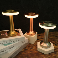 Lampe de table rétro en fer, LED rechargeable, à intensité variable, commande tactile, portable, créative, pour chambre à coucher, salon