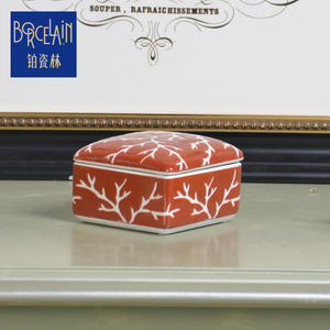 Hight Quality Square Porcelain Trinket <strong>Ceramic</strong> <strong>Jewelry</strong> Storage <strong>Box</strong> - Product Image 6