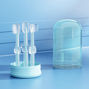 Kit per l'<span class=keywords><strong>igiene</strong></span> orale del bambino 3 pezzi <span class=keywords><strong>Set</strong></span> di spazzole morbide per uso alimentare Silicone delicato massaggio per i neonati per la pulizia della lingua <span class=keywords><strong>Set</strong></span> di strumenti - Product Image 2