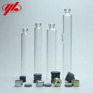 1,5 ml 1,8 ml 3ml 4ml Cartucho de vidrio con tapón de goma Tapa de aluminio