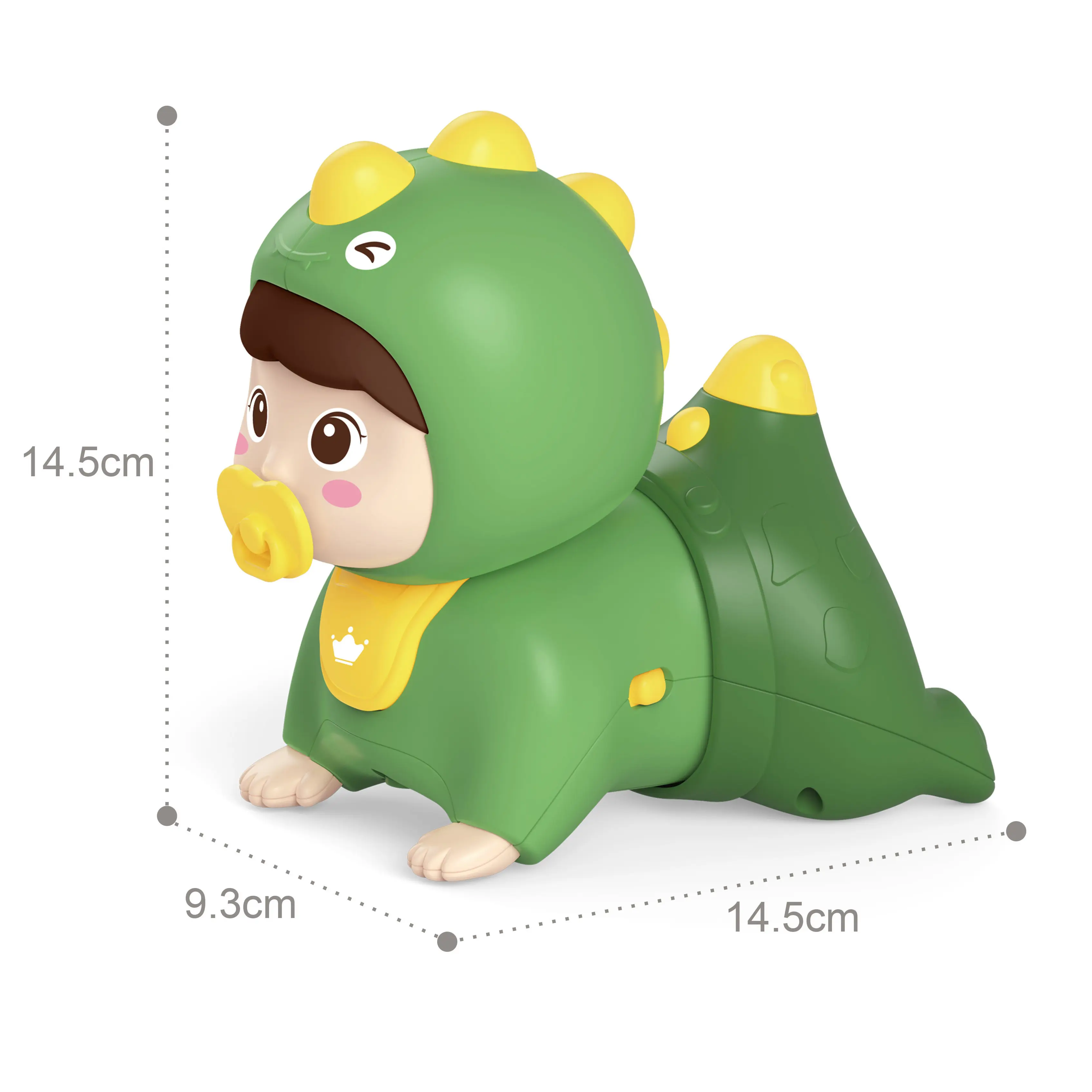Educational Green Crawling Baby Doll Interactive Learning Development Toys with Music and LED Light Up for Kids Toddler