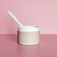 2022 vente en gros, Mini spatule en plastique pour le visage, applicateur de soins de la peau, ronde et moderne, personnalisée, fournie librement, KJ