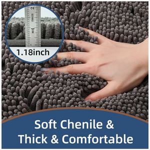 Tapis de porte en chenille à séchage rapide, absorbant, antidérapant, lavable, absorbe l'humidité et la saleté, tapis pour animaux de compagnie, tapis de porte pour chien pour pattes boueuses - Product Image 3
