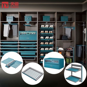 <b>Wardrobe</b> Storage Set Pull-out Shoe Rack, Trouser Rack, Jewelry Box & Storage <b>Baskets</b> for Cabinet Organization. - Product Image 1