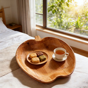 Large Solid Wood Eco-Friendly Handcrafted Novelty Style Serving <b>Bowls</b> Custom Logo Durable <b>Plastic</b> Coating Natural Grain for - Product Image 1