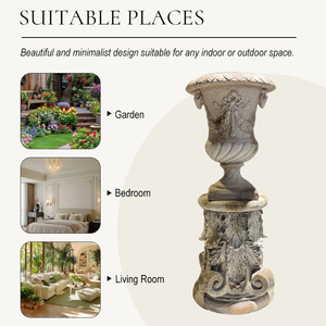 Factory European <strong>Retro</strong> Roman Column Flower Vase Magnesia Decoration Antique Style Pillar Plinth Home Mantel <strong>Decor</strong> - Product Image 5