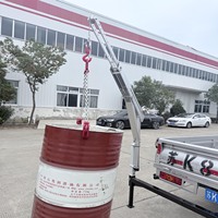 Grue de camion manuelle et électrique certifiée CE, grue montée sur pick-up et 4x4 pour le levage de fûts d'huile, de générateurs et de boîtes à outils