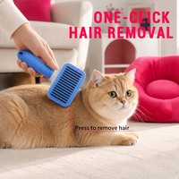Peigne de toilettage pour animaux de compagnie à coussin d'air, auto-nettoyant, avec un seul bouton pour l'élimination des poils, vente directe usine, OEM ODM, couleur personnalisée, livraison rapide et pratique