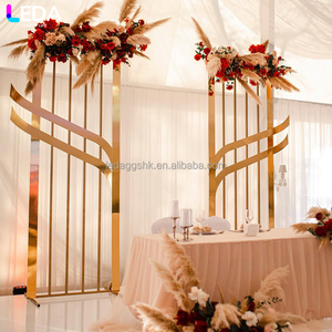 LEDA Events Stage <b>Decoration</b> Backdrop New Design Luxury Hanging Flower Gold Metal <b>Arch</b> for Wedding - Product Image 4