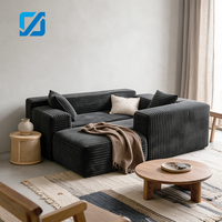 Ensemble de canapé modulaire Cloud 104 pouces, sectionnel DIY en forme de L, ottoman moderne rembourré en velours, pieds en bois écologique, idéal appartement et hôtel