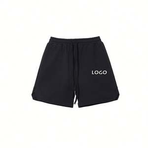 Pantalones cortos de sarga con cordón deportivo suelto de alta calidad para hombre, pantalones cortos de calle informales con bolsillo y cintura elástica para hombre - Product Image 3