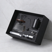 Klam – Meilleure vente : Ensemble cadeau de moulin à café et pot à café classique moderne avec logo personnalisé, construction en métal et verre de qualité supérieure, portable et durable