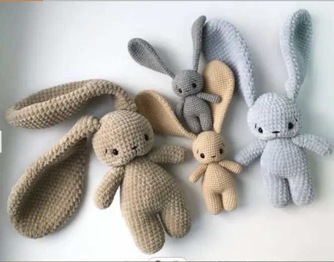 long ears bunny amigurumi doll crochet baby Toy rabbit