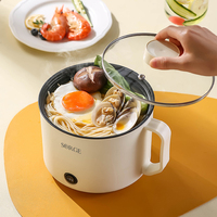 Casserole électrique à 2 étages avec couvercle en verre trempé, capacité de 1,2 L, revêtement antiadhésif, puissance de 600 W, pour la maison et les dortoirs