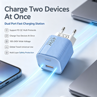 Chargeur rapide double port 45W GaN USB + Type C, chargeur mural compact pour iPhone, Samsung, Xiaomi, iPad, ordinateurs portables, smartphones, tablettes