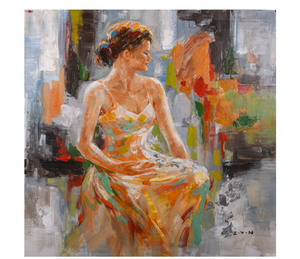 Coltello da donna astratto moderno di superba qualità dipinto a mano dipinto dall'artista per uso decorativo - Product Image 2