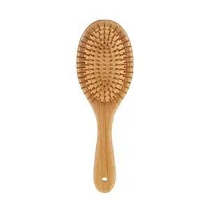 Oem Professionele 100% Natuurlijke Bamboe Houten Hair Brush Kam Voor Vrouwen