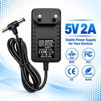 Adaptateurs secteur muraux à connecteur DC en T à angle droit 5V 2A 10W personnalisés pour décodeur, lecteur multimédia et haut-parleur intelligent