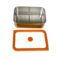 Boîte à lunch écologique en acier inoxydable avec couvercle en verre, hermétique, durable, anti-fuite, idéale pour le travail, l'école ou les voyages